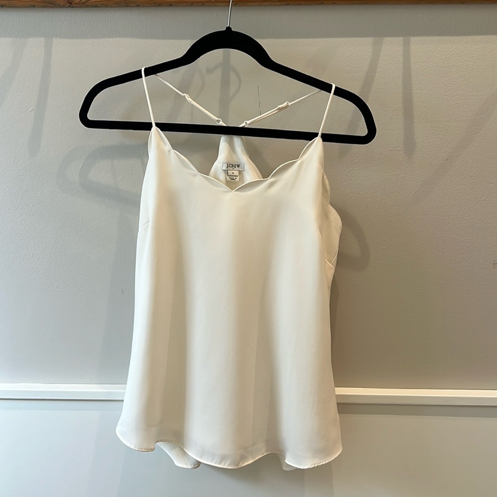 J Crew EUC Scalloped Cami Top - Ivory - Size 0